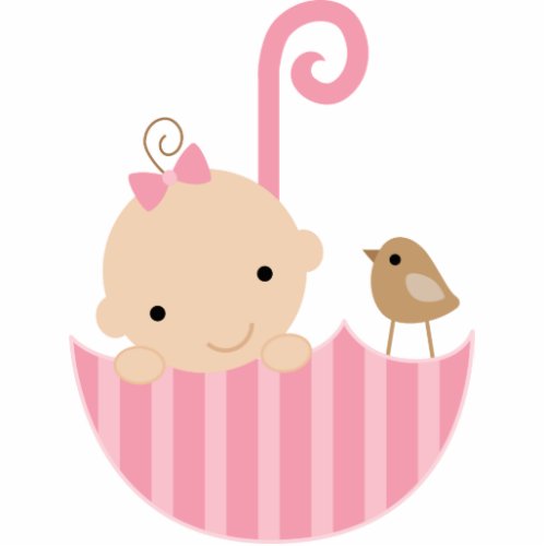 Baby and Bird in Umbrella Cake Topper photosculpture