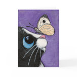 Baby and the Large White - Cat Art Greeting Card card