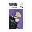 Baby and the Large White - Cat Postage stamp