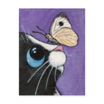 Baby and the Large White - Cat Postcard by LisaMarieArt Baby and the Large White - Cat Postcard