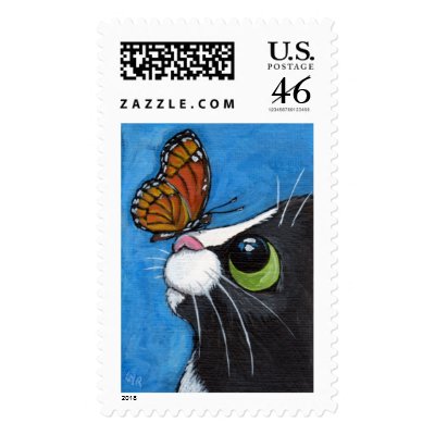 Baby and the Viceroy - Cat Postage by LisaMarieArt