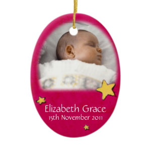 Baby angel Christmas red ornament own photo