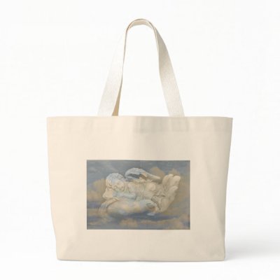 Baby Angel Wings Sleeping in God's Hand Tote Bag by KahunaLuna