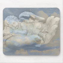 Baby Angel Wings Sleeping in God's Hand Mouse Pad
