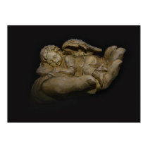 Baby Angel Wings Sleeping in Hand posters