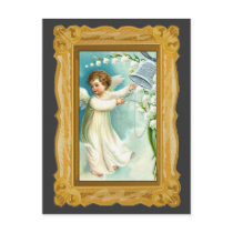 Baby Angel With Blue Bell Post Card