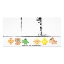 Baby animals-3 borders photo greeting card