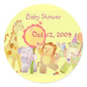 Baby Animals: Baby Shower Invitation Sticker by daphne1024 Baby Animals: Baby Shower Invitation Sticker