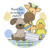 Baby Animals Baby Shower Sticker