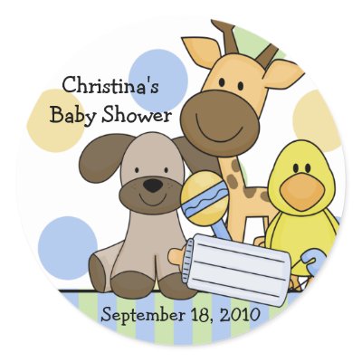 Baby Animals Baby Shower Sticker by celebrateitinvites