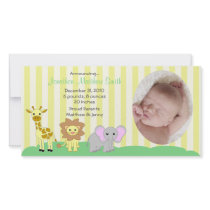Baby Animals Birth Announcements Photo Card