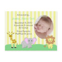 Baby Animals Birth Announcements Postcard postcard