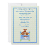 Baby Animals, Crib Blue Green Shower Invitation