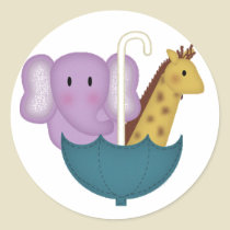 Baby Animals in an Umbrella stickers by mrssocolov Baby Animals in an Umbrella stickers