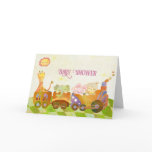 Baby Animals on Choo Choo Train: Baby Shower Card