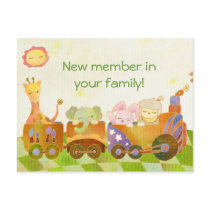 Baby Animals on Choo Choo Train: "New Baby" postcards by daphne1024 Baby Animals on Choo Choo Train: "New Baby" postcards