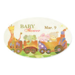 Baby Animals on ChooChoo Train Baby Shower Sticker