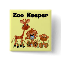 Baby Animals Zoo Keeper Tshirts and Gifts Button