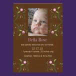 Baby Announcement Brown invitations