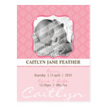 BABY ANNOUNCEMENT ::  elegantly framed 6 Post Card
