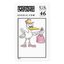 Baby Announcement: Girl postage by coilcorner Baby Announcement: Girl postage