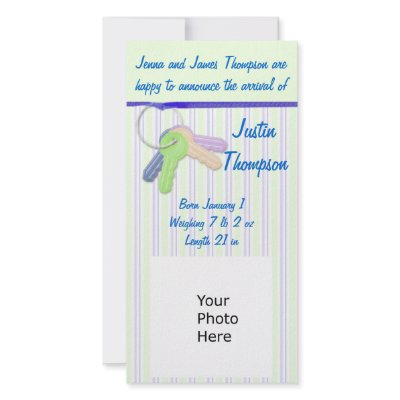 Baby Announcement Photocard Custom Photo Card by Lilleaf