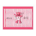 Baby Announcement Pink Bear and Tractor Card postcard