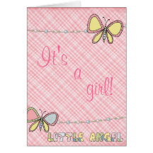 Baby Arrival - It's A Girl - Little Angel Card