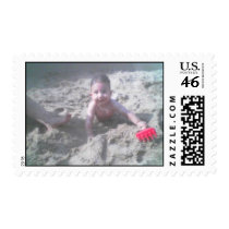 Baby at the beach  postage