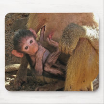 Baby baboon mousepad