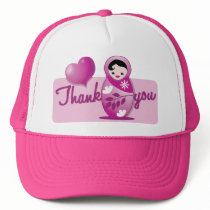 baby babushka thank you mesh hat