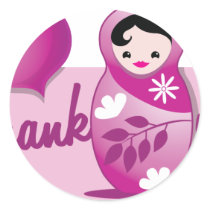 baby babushka thank you sticker