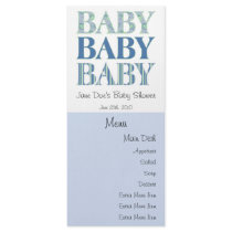 Baby, Baby, Baby Menu Card rack cards