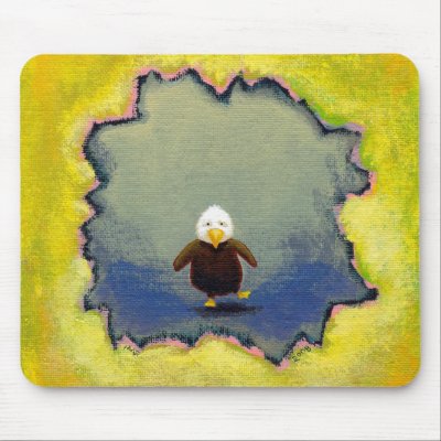 Baby bald eagle learning growing art Self Portrait Mousepad by flyinggirl