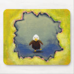 Baby bald eagle learning growing art Self Portrait Mousepad