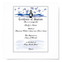 Baby Baptism Certificate -Boy posters by christiandesigns Baby Baptism Certificate -Boy posters