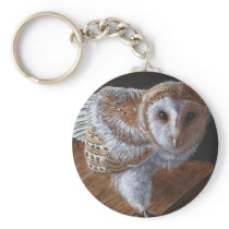 Baby Barn Owl Bird Keychain