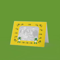 Baby Bear and Green Tractor Photo Card