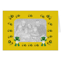 Baby Bear and Green Tractor Photo Card