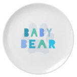 Baby bear - blue plate