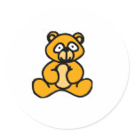 Baby bear cartoon round stickers