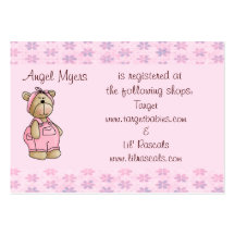 Baby Bear Gift Registry Card Business Card Templates
