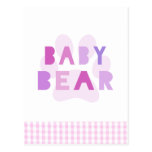 Baby bear - pink postcards