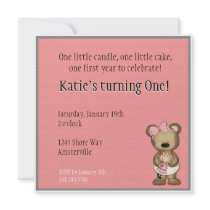 Baby Bear with Doll Invitation