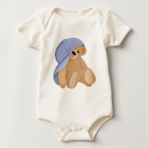 Baby Bear With Hat Onezie (Boy) t-shirts by fuzzbuttcafe Baby Bear With Hat Onezie (Boy) t-shirts
