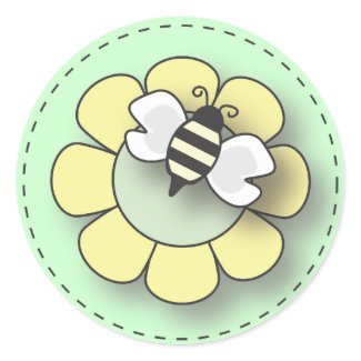 Baby Bee in Neutral Green sticker
