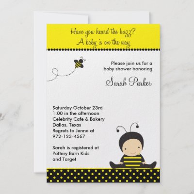 Baby Bee Shower Invitations
