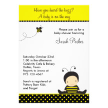 Baby Bee Shower Invitations