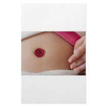 Baby belly button custom stationery