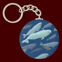 Baby Beluga Whale Keychain Whale Art Gifts keychains